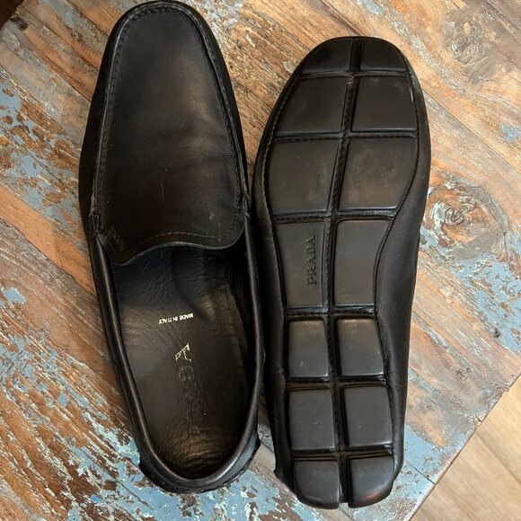 PRADA Men\'s Saffiano Leather Penny Drivers, SZ 9 main image 6